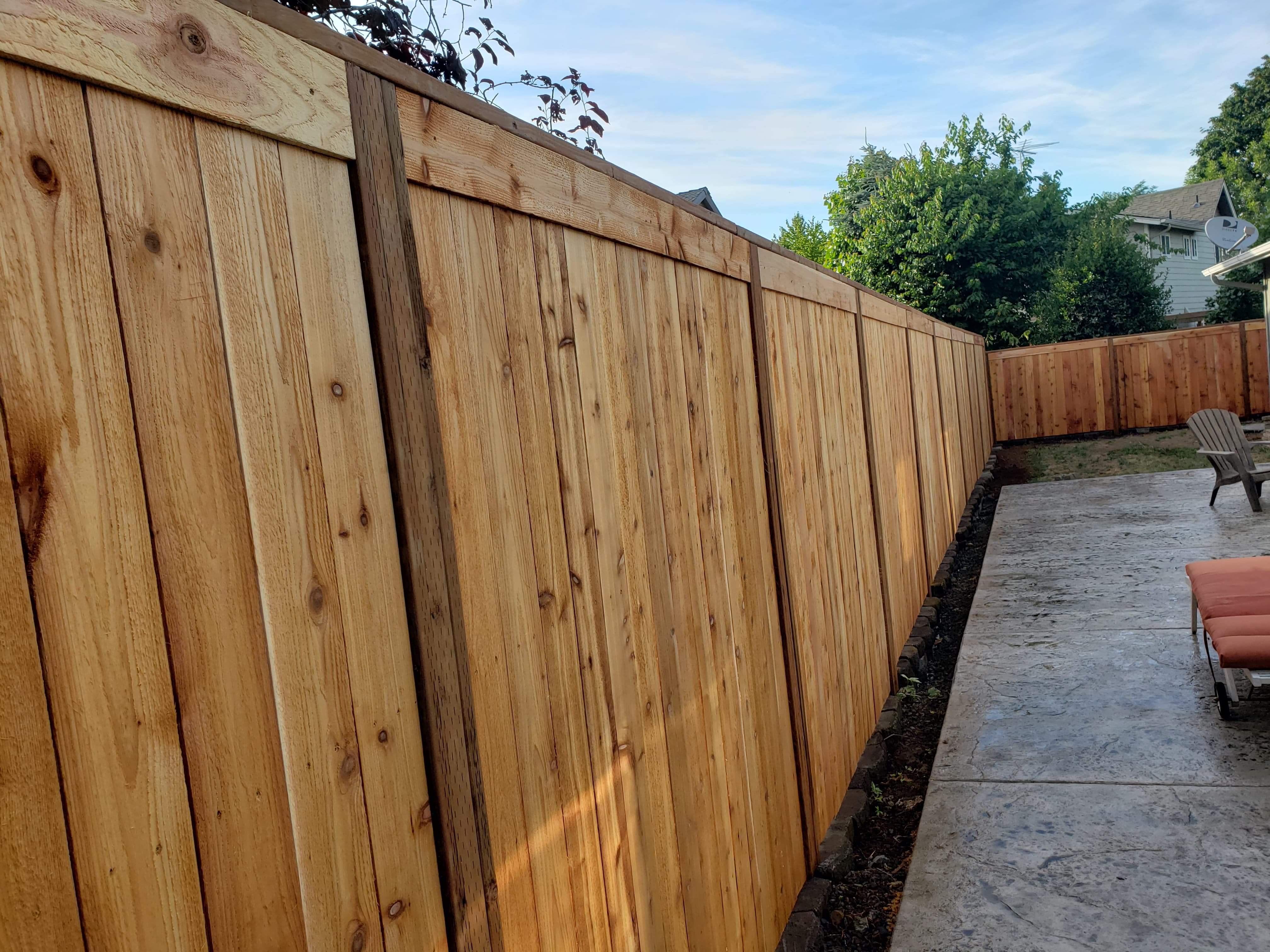 Wooden privacy fence