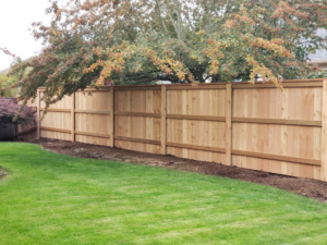 Our Fencing Services - Large backyard with wooden privacy fence