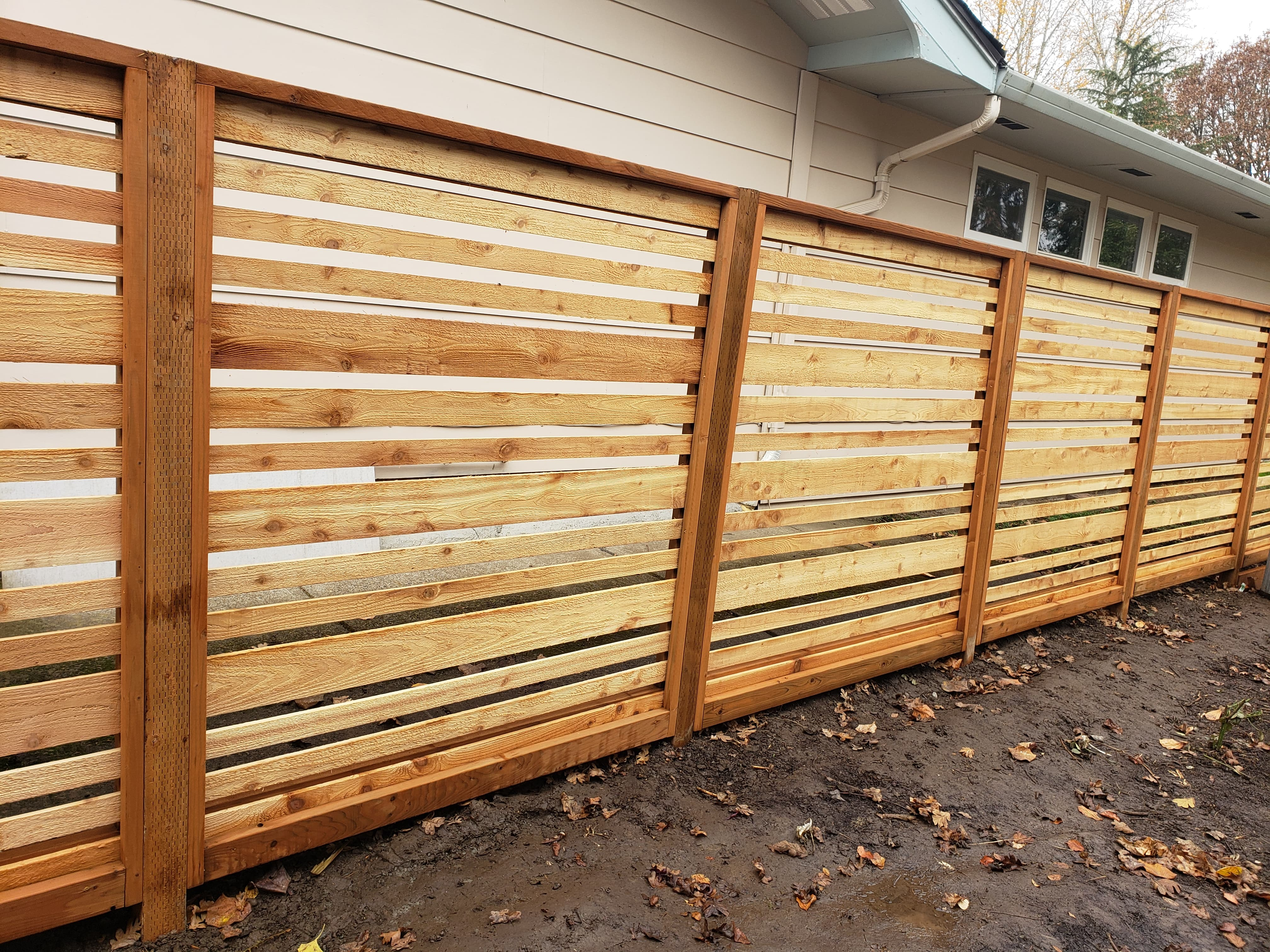 Wooden privacy fence